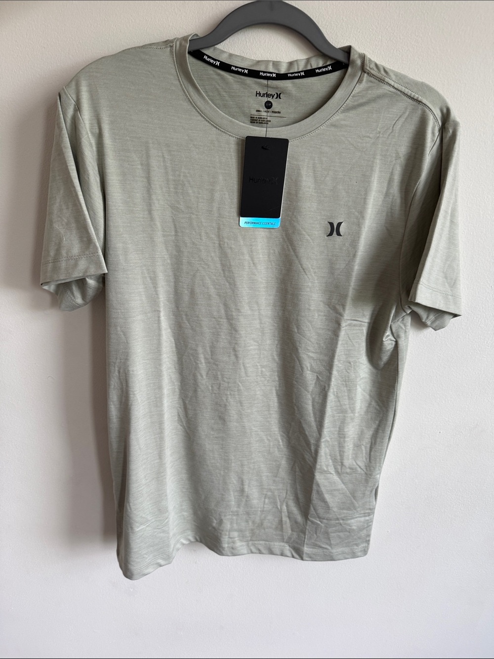 Hurley Men's Light Sage Crew Tee - Olive Gray